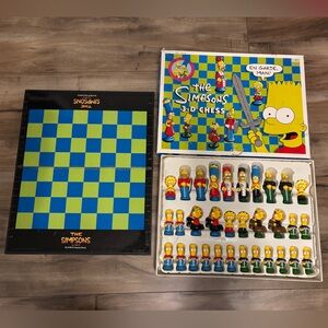Vintage 1997 The Simpsons 3-D Chess Set Game En Garde Man! DAMAGED BOX
